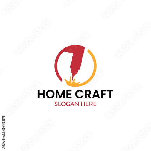 home craft and home decor logo design vector