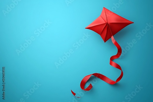 Red Paper Kite A Symbol of Hope, Freedom, and Childhood Dreams