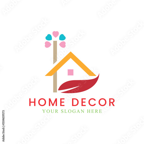 home craft and home decor logo design vector