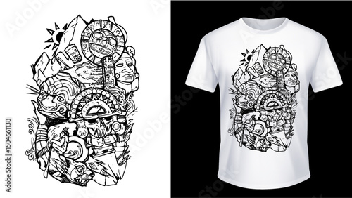 Vector de arte ancestral  t shirt