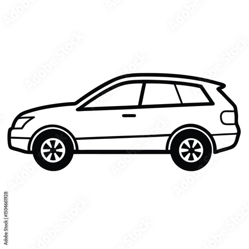 isolated black sport utility vehicle car vector illustration