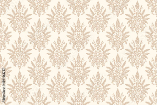 Vector damask seamless pattern background. Ikat floral embroidery.Ethnic oriental traditional.Aztec African boho paisley patterns. Design for texture, fabric, clothing, wrapping, decoration
