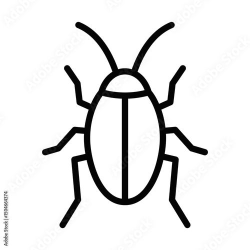 Cockroach insect bug vector illustration. Editable stroke.
