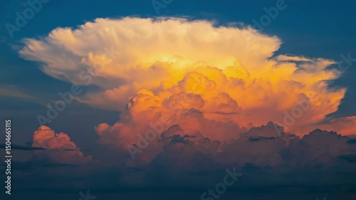 Bright clouds and darkening sky suggest a brewing storm.