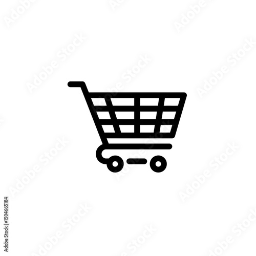 Shopping cart icon in minimalist style. Sales online and offline, supermarket and retail concept