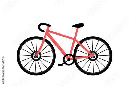 red bicycle flat vector illustration