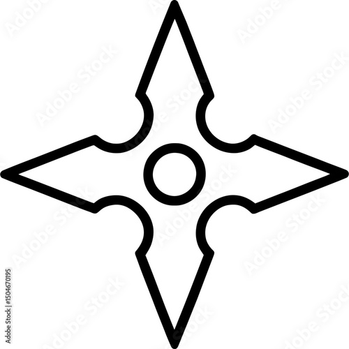 Minimalist vector shuriken outline