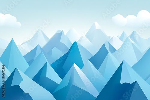 Serene Blue Mountain Range A Stunning Illustration of Peaceful Peaks