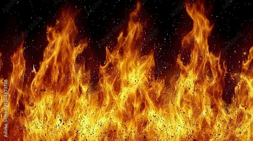 Obraz premium Fiery Inferno Flames Background Texture Burning Hot