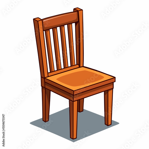wooden chai vector art illustration