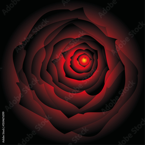 This image displays a vector graphic design style that can be described as abstract floral or organic forms with gradient fills and contour lines.