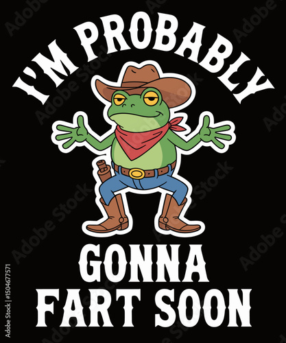 Farting Frog Meme Western Joke Humor Cowboy Frog Fart