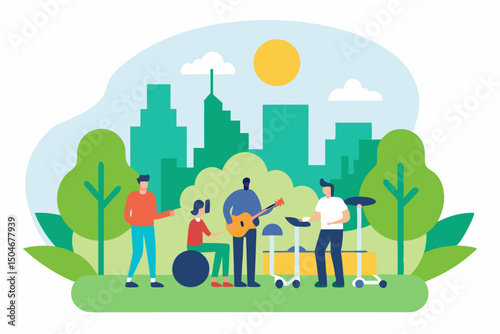 family in the city