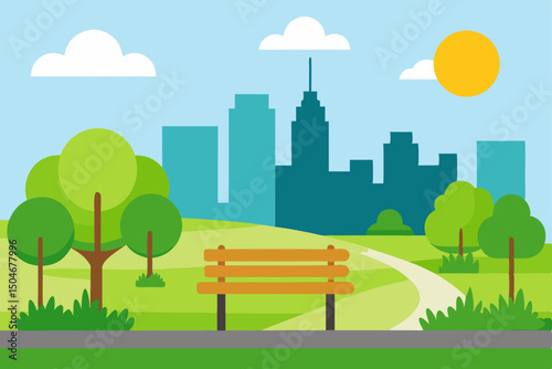 city park with trees