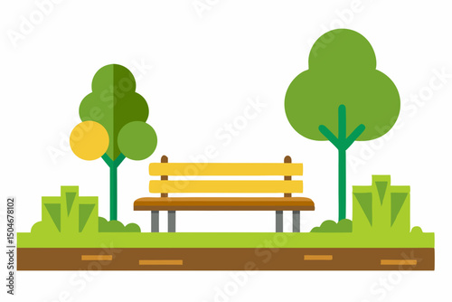 park bench and tree