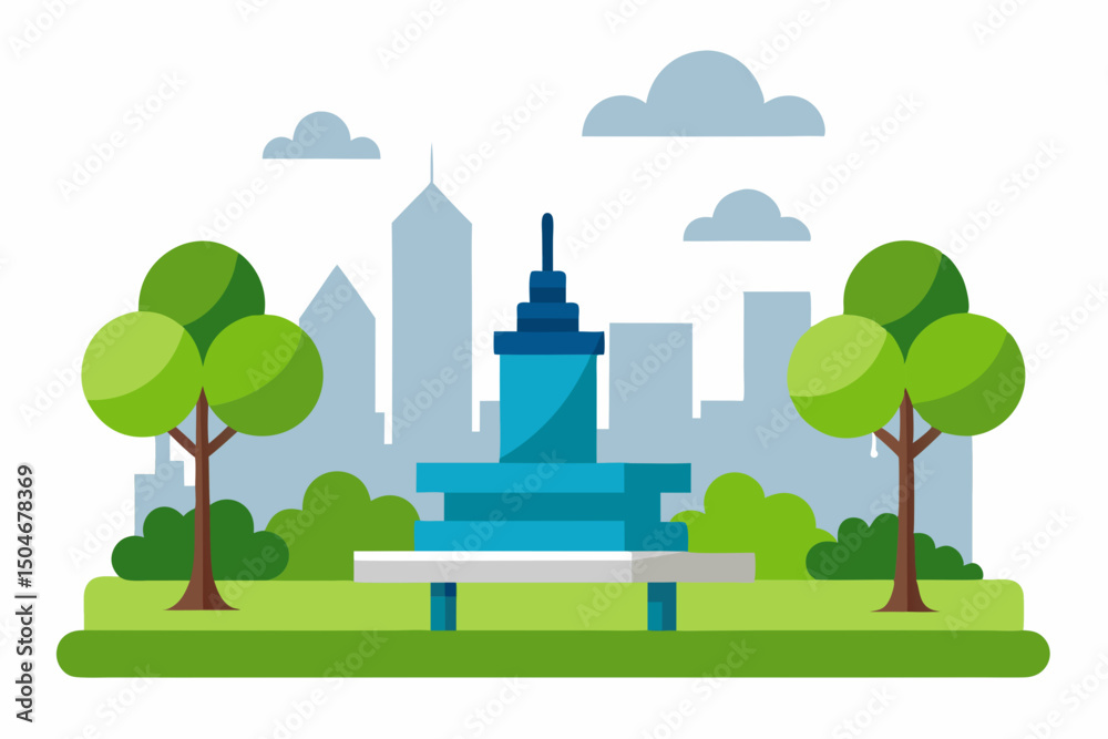 Naklejka premium vector illustration of a city