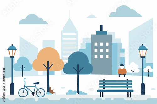 winter landscape in the city