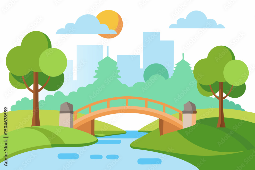 Fototapeta premium city landscape with trees