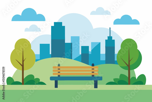 city landscape with trees