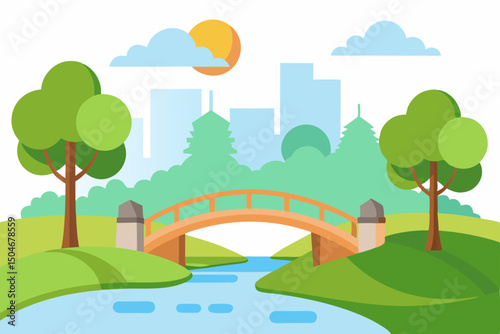city landscape with trees