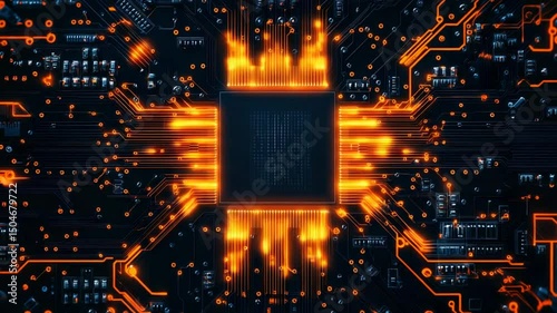 Glowing Circuit Board: A Digital Heartbeat