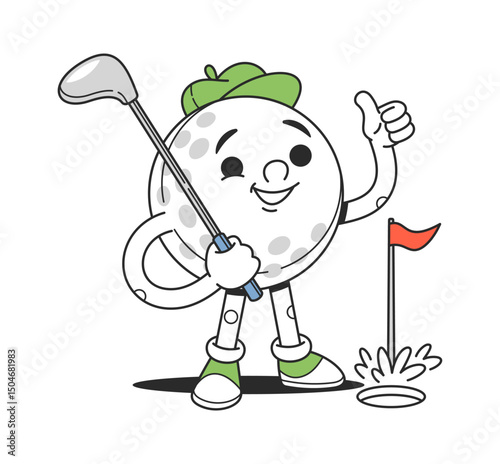 Golf doodle character enjoying game