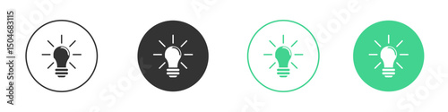 Idea icon Minimal Flat Line Vector Icon Set.