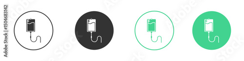 IV bag icon Minimal Flat Line Vector Icon Set.