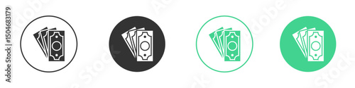 Cash icon Minimal Flat Line Vector Icon Set.