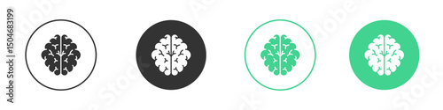 Brain icon Minimal Flat Line Vector Icon Set.
