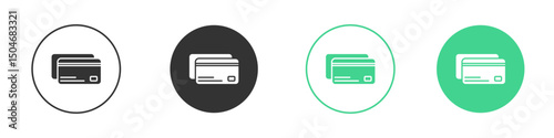 Credit card icon Minimal Flat Line Vector Icon Set.