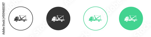 Tow truck icon Minimal Flat Line Vector Icon Set.