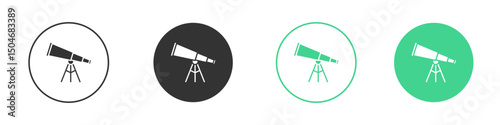 Telescope icon Minimal Flat Line Vector Icon Set.