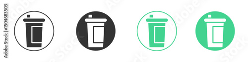 Protein shake icon Minimal Flat Line Vector Icon Set.