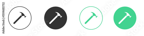 Hammer icon Minimal Flat Line Vector Icon Set.