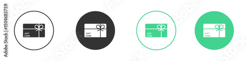 Gift card icon Minimal Flat Line Vector Icon Set.