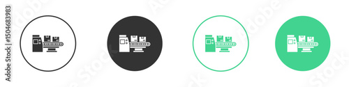 Conveyor belt icon Minimal Flat Line Vector Icon Set.