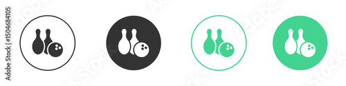 Bowling icon Minimal Flat Line Vector Icon Set.