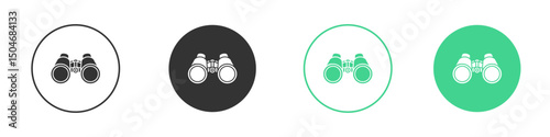 Binoculars icon Minimal Flat Line Vector Icon Set.