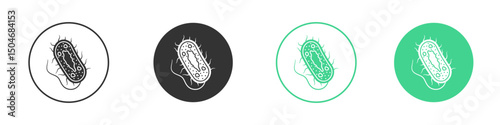 Bacteria icon Minimal Flat Line Vector Icon Set.