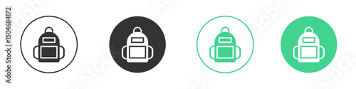 Backpack icon Minimal Flat Line Vector Icon Set.