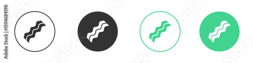 Bacon icon Minimal Flat Line Vector Icon Set.