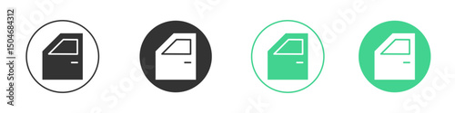 car door icon Minimal Flat Line Vector Icon Set.