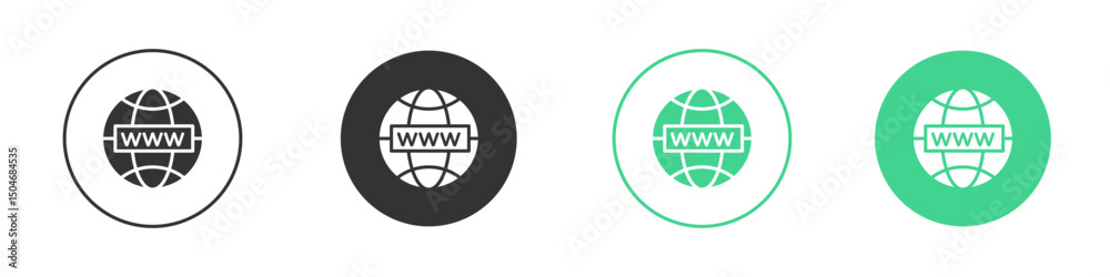 Obraz premium Website globe icon Minimal Flat Line Vector Icon Set.