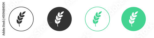 Wheat grain icon Minimal Flat Line Vector Icon Set.