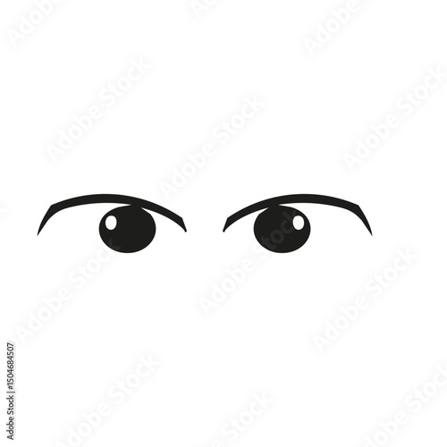 Eyes Silhouette Illustration. Vision And Perception Concept Isolated Vector Illustration
