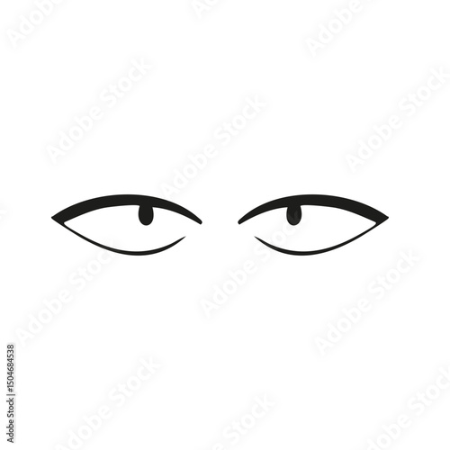 Minimalist Eye Silhouette Illustration. Symbolizing Observation And Perception. Isolated Vector Illustration