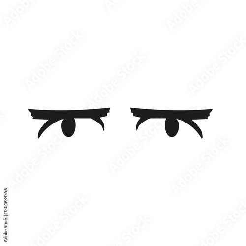 Closed Eyes Silhouette Illustration. Symbol Of Rest, Sleep, And Relaxation Isolated Vector Illustration