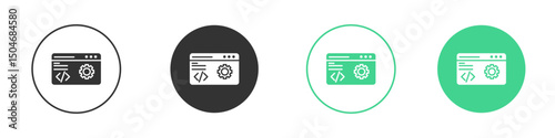 Web development icon Minimal Flat Line Vector Icon Set.