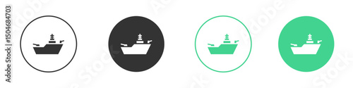 Warship icon Minimal Flat Line Vector Icon Set.